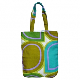 Tote bag seventies groen oker