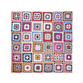 Gehaakte babydeken granny square multicolor