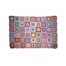 Gehaakte babydeken granny square multicolor