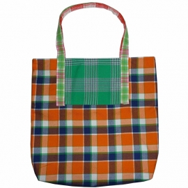 Shopper boodschappentasje retro ruitjes