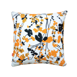 Kussenhoes retro bloemen in oranje