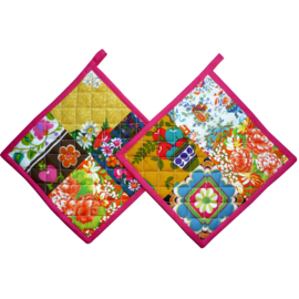 Pannenlappen patchwork retro vintage