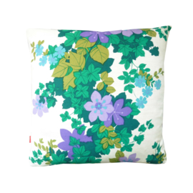 Kussenhoes bloemen paars lila groen retro vintage