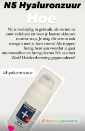 N 5. 100% pure Hyaluronzuur | Hydratatie booster en rimpel vermindering | Rosenberg Skin Clinic®