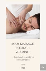 BODY MASSAGE, PEELING + VITAMINES