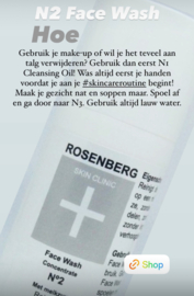 N2 Face Wash 30 ml | PH neutral met melkzuur | Rosenberg Skin Clinic®