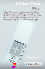N2 Face Wash PH 3.5 with lactic acid |  30 ml | Rosenberg Skin Clinic®