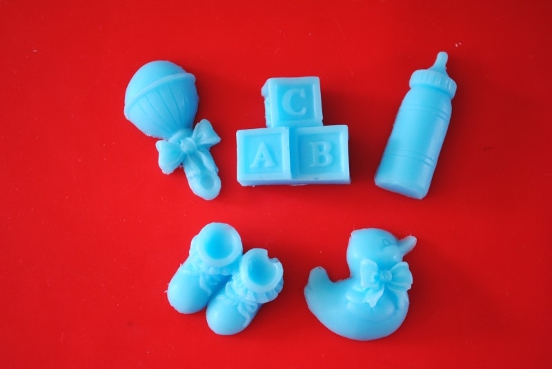 Set van 5 baby zeepjes blauw