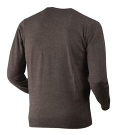 Seeland Compton Pullover Moose Brown V-hals trui maat M