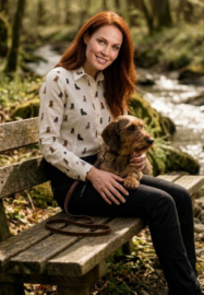Skogen dames blouse met teckels