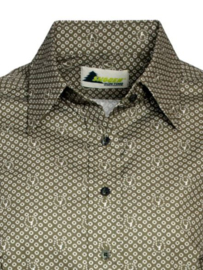 Skogen hertprint damesblouse olijf