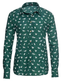Luis Steindl groene damesblouse met vossenprint