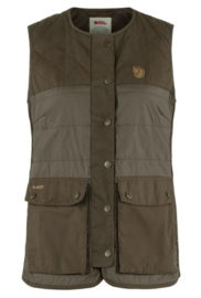 Fjällräven Forest Wool Padded Vest W Dark Olive dames bodywarmer