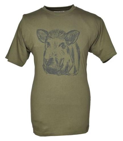 Hubertus T-shirt met Wild zwijn kop