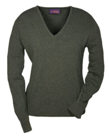 Hubertus V-hals lamswollen dames pullover