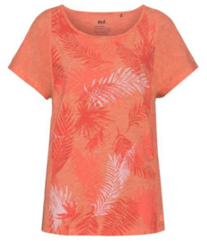 Jack Wolfskin Moro Palm dames t-shirt Hot Coral
