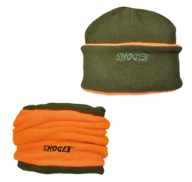 Skogen Reversible Fleece muts met nekwarmer