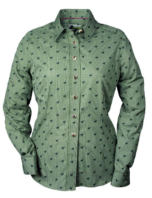 Skogen geruite dames blouse met herten