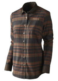 Härkila Pajala Lady Shirt Coffee Check damesblouse maat L