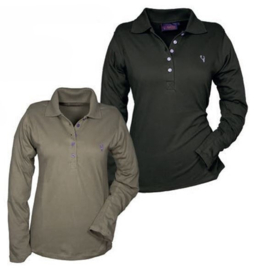 Hubertus dames polo shirt met lange mouw