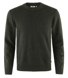 Fjällräven Ovik Round-neck Sweater Dark Olive heren trui maat M