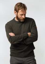 Fjällräven Ovik Round-neck Sweater Dark Olive heren trui maat M