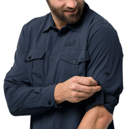 Jack Wolfskin Atacama Roll-up Shirt Night Blue maat L