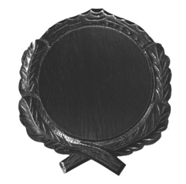 Keiler trofee plank met versiering diameter 18,5cm