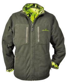 Hubertus reversible fleece jas oliv camo geel
