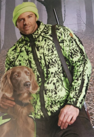 Hubertus reversible fleece jas oliv camo geel