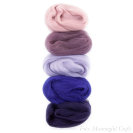 Europese Merino Lontwol - Kleurenset 4 - Roze/Paars