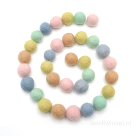 Wolkralen Pastelmix (NIEUW), ± 2,2 cm, 32 wolkralen