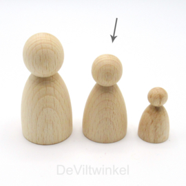 Houten kegelpoppetje - bol - 48x26 mm