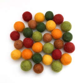Wolkralen mix,  Najaar, ± 2,2 cm, 30 wolkralen