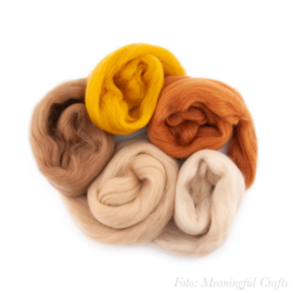 Europese Merino Lontwol - Kleurenset 9 - Licht Bruin