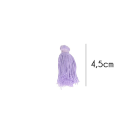 Kwastjes mat, 4,5cm, Licht paars