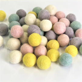 Wolkralen mix, Pastelmix (2),  ± 1,8 cm,  50 wolkralen