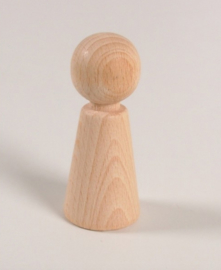 Houten kegelpoppetje - taps - 70x30 mm