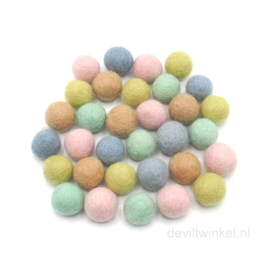 Wolkralen Pastelmix (NIEUW), ± 2,2 cm, 32 wolkralen