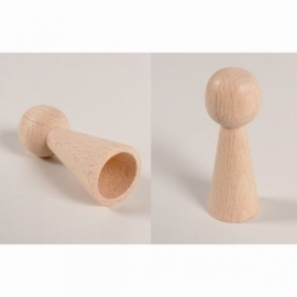 Houten vingerpopje - 66x24 mm