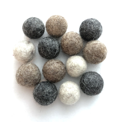 Wolkralen Naturelmix, ± 25 mm, 13 wolkralen