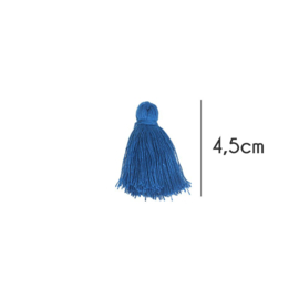 Kwastjes mat, 4,5cm, Kobalt blauw
