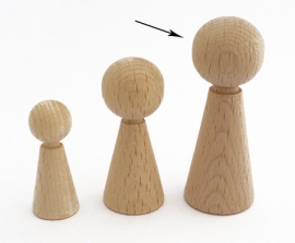 Houten kegelpoppetje - taps - 60x23 mm