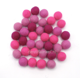 Wolkralen Roze mix, ± 2,2 cm,  32 wolkralen