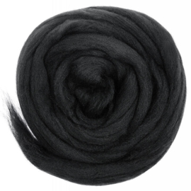 Europese Merino Lontwol - 633 Charcoal Black  - 50 gram