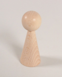 Houten kegelpoppetje - taps - 100x43 mm