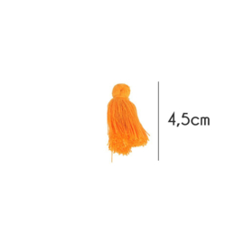 Kwastjes mat, 4,5cm, Oranje