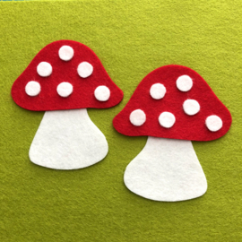 Setje paddenstoelen onderdelen.