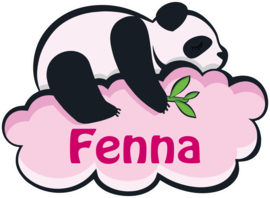 Raamsticker Panda op wolk met naam kind