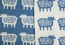 Schaap blauw ledikantdeken katoen